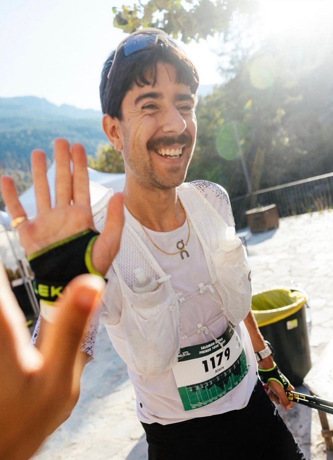 Fuel Plus athlete with flag